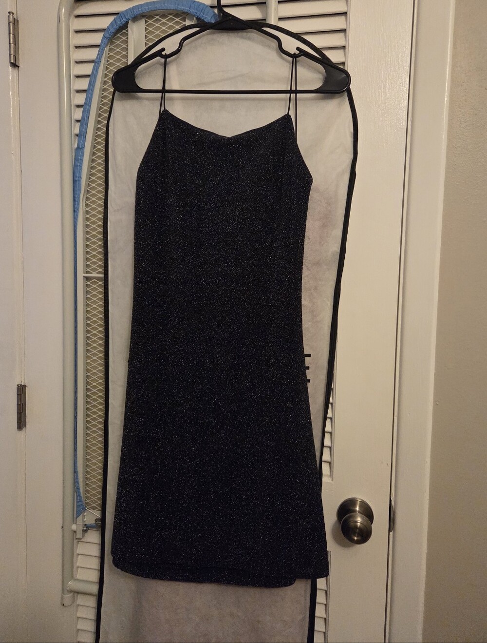 Vintage Sparkly Mini Dress - Navy Blue